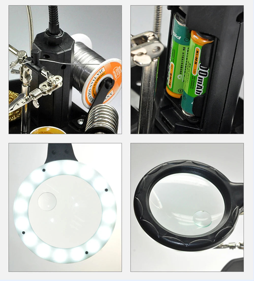 Helping Hands PCB Holder with Magnifier, TE Series