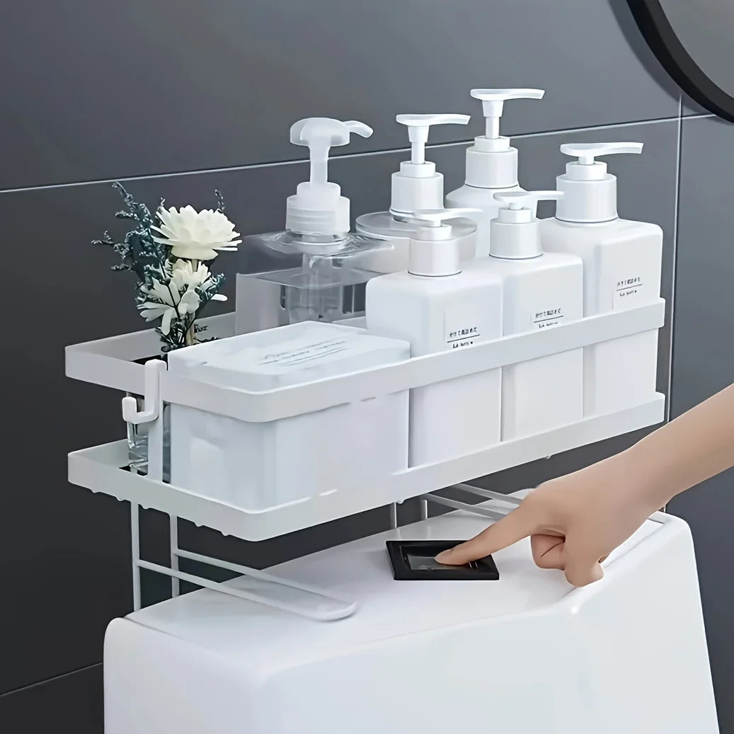 Single-Tier Metal Bathroom Storage Rack