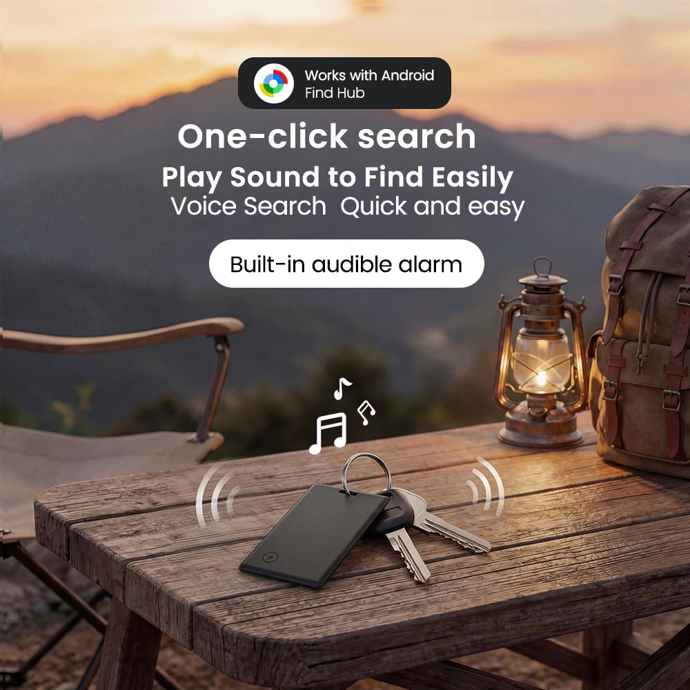 Android 1-4 Pack Smart Wallet Tracker Card Works with Google Find Hub App Location Tag Keys Bag Anti-Lost Bluetooth GPS Tracker