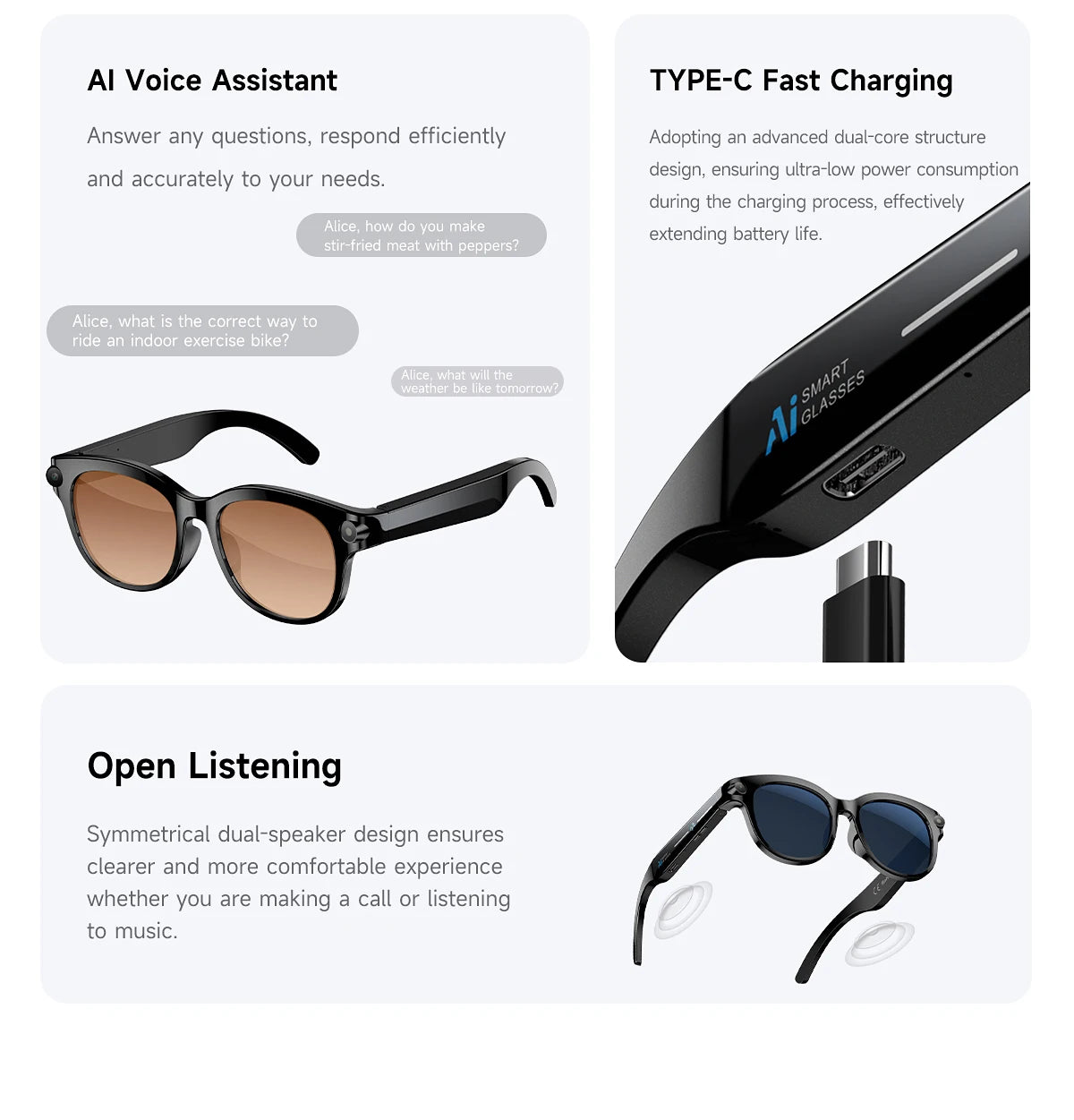 AI Smart Glasses Camera Video Recording AI Photo Recognition Bluetooth Call Smartglasses Translation Voice Sunglasses Men Women