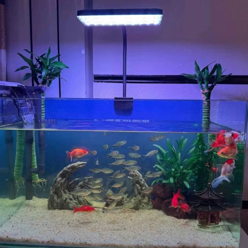 USB Aquarium LED Light Full Spectrum Aquatic Plant Grow Lamp Fish Tank Adjustable Brightness Dimmable 360° Rotatable Light 8W