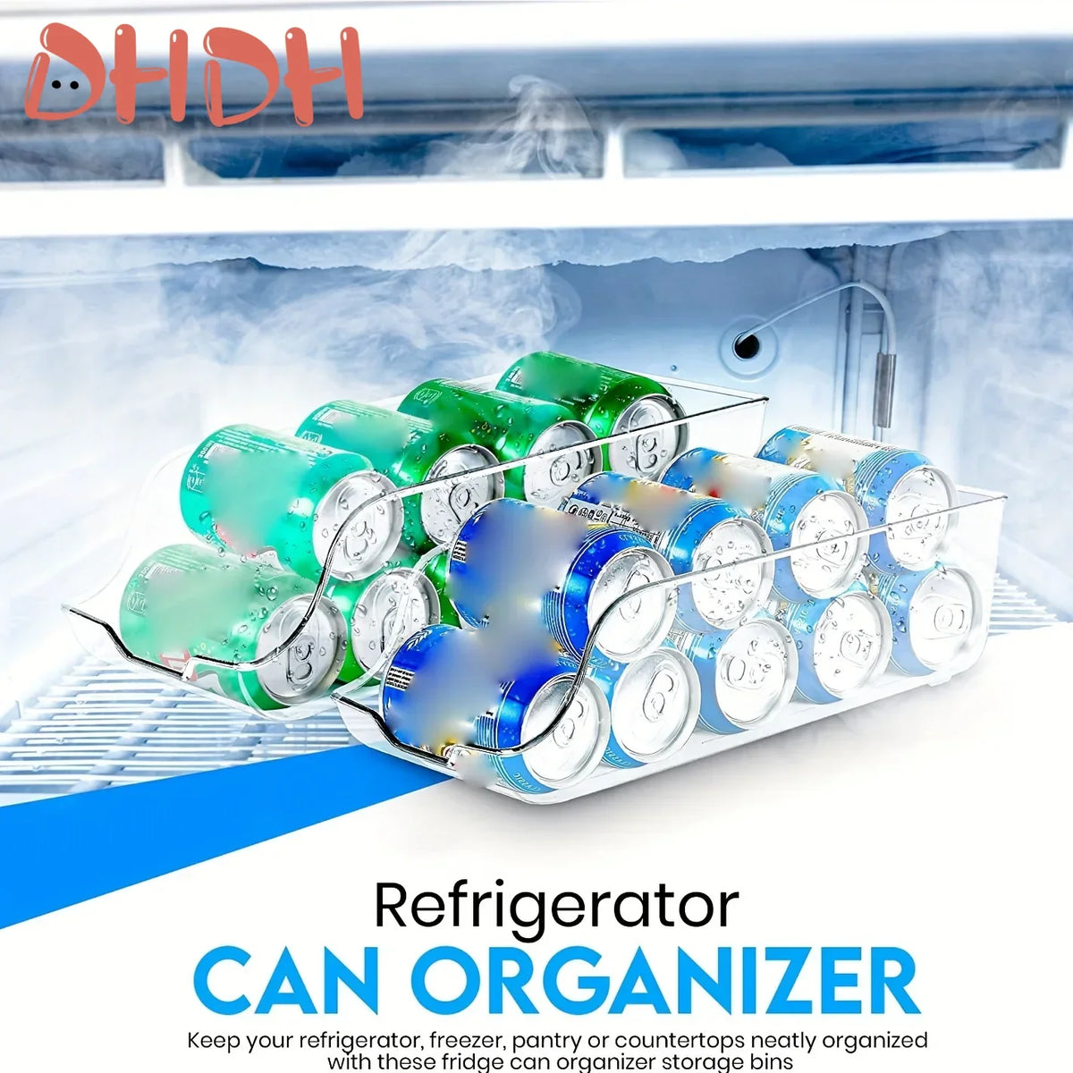 Stackable Refrigerator Storage Box and Can Organizer