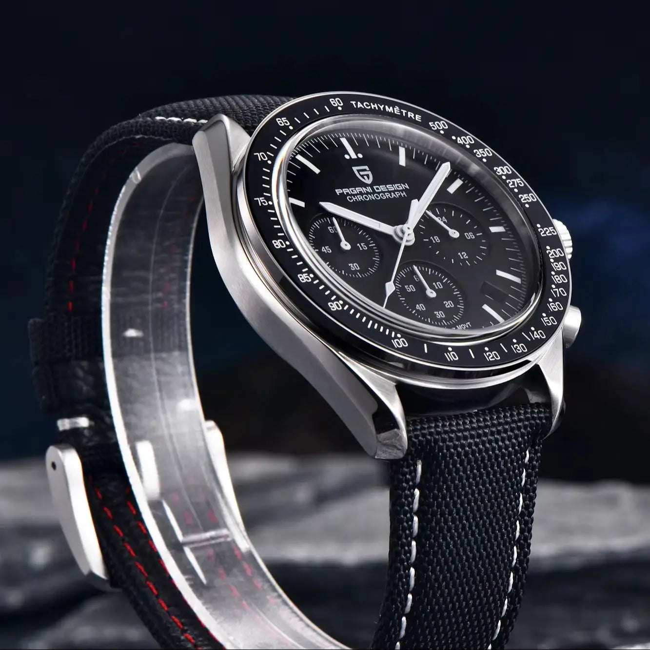 Orologio Cronografo da Uomo Pagani Design con Zaffiro, Quarzo, Resistente all'Acqua 100M