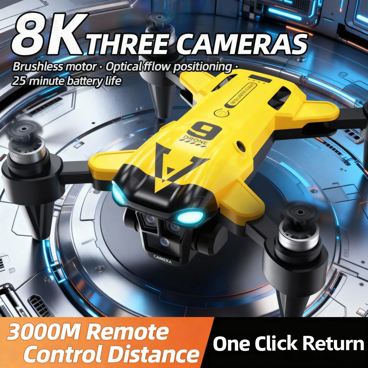 Zlagljiv RC dron z dvema HD kamerama in WiFi FPV