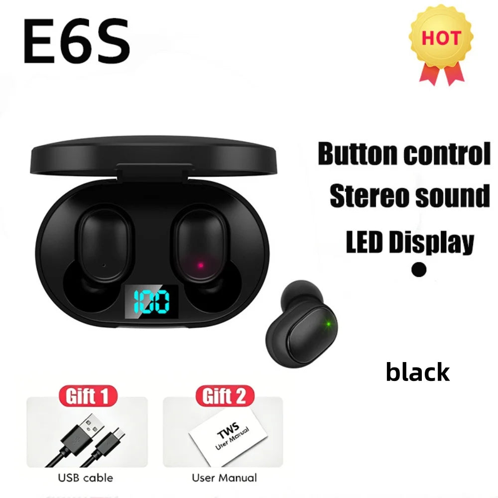 E6S draadloze Bluetooth-oordopjes met display