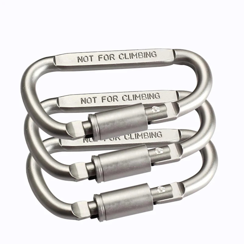 Set Wholesale Sale Backpack Carabiner Keychain Outdoor Camping Tools Hiking Aluminum Alloy D-ring Snap Clip Lock Buckle