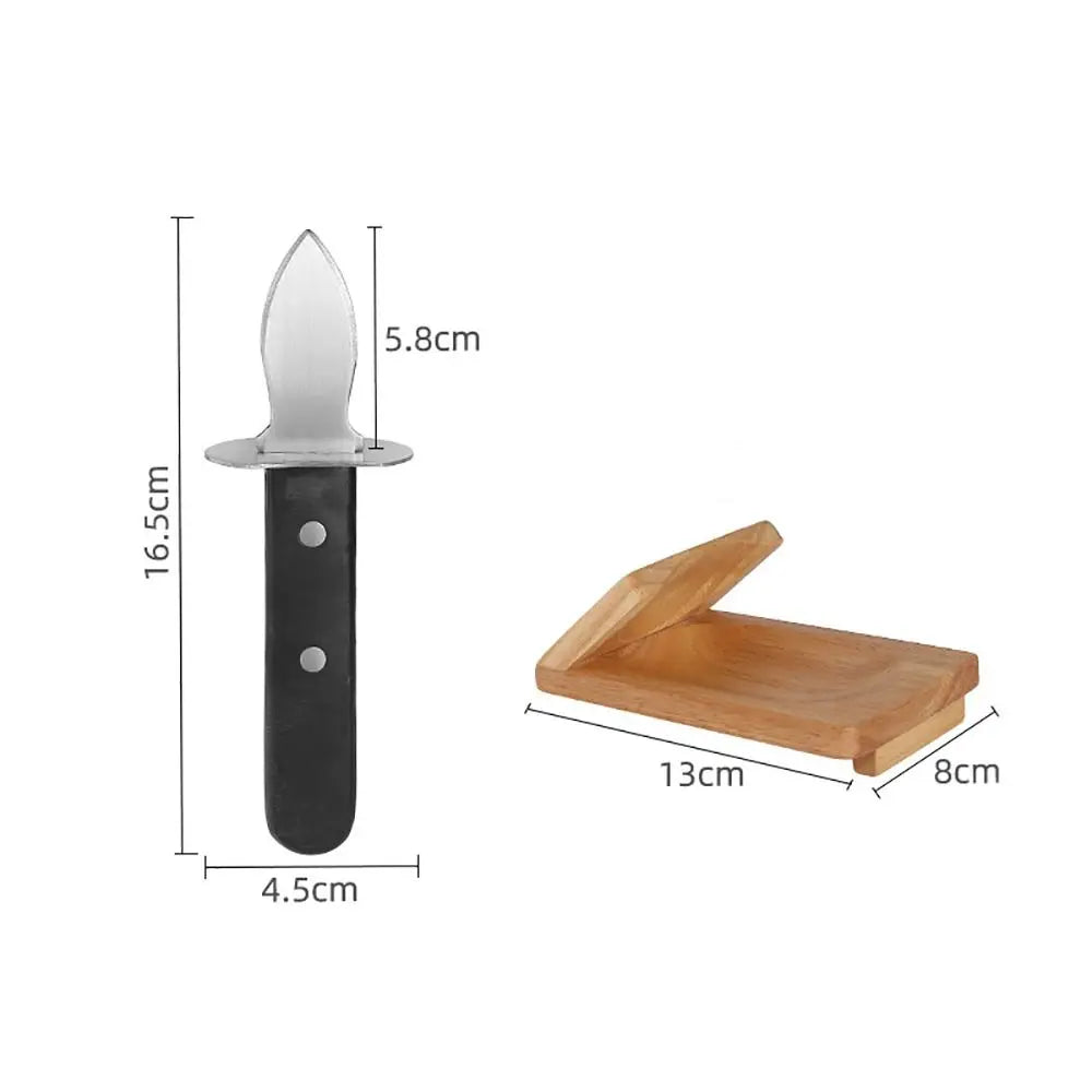 Houten oesterhouder en sharng- tool opties