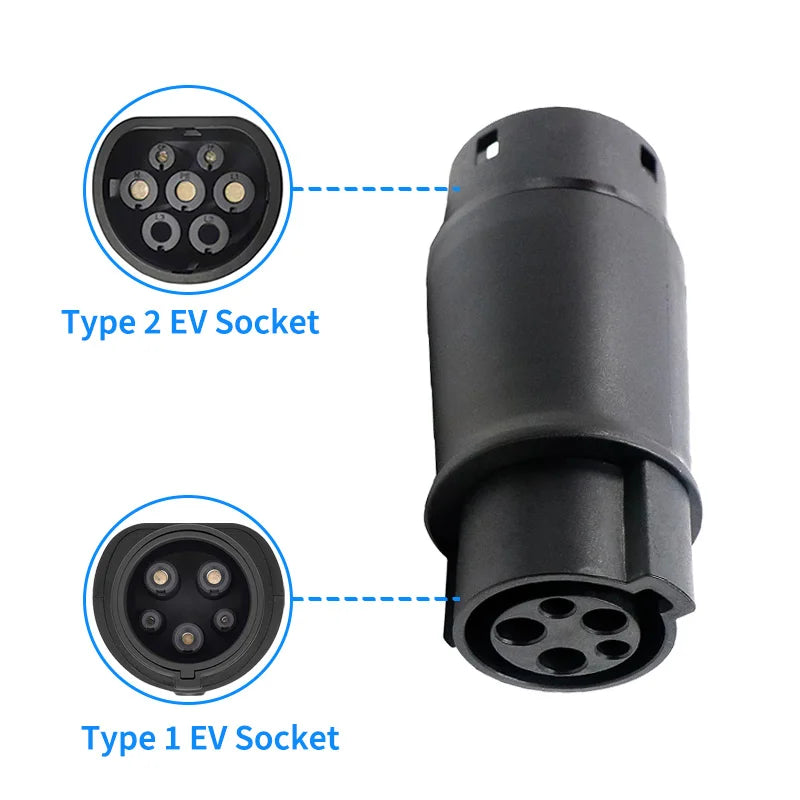 EV Charging Adapter Type 2 to Type 1 J1772 Converter