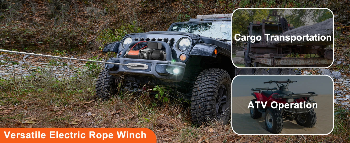 Verricello Elettrico da 4500 lb con Telecomando Wireless per ATV UTV Camion