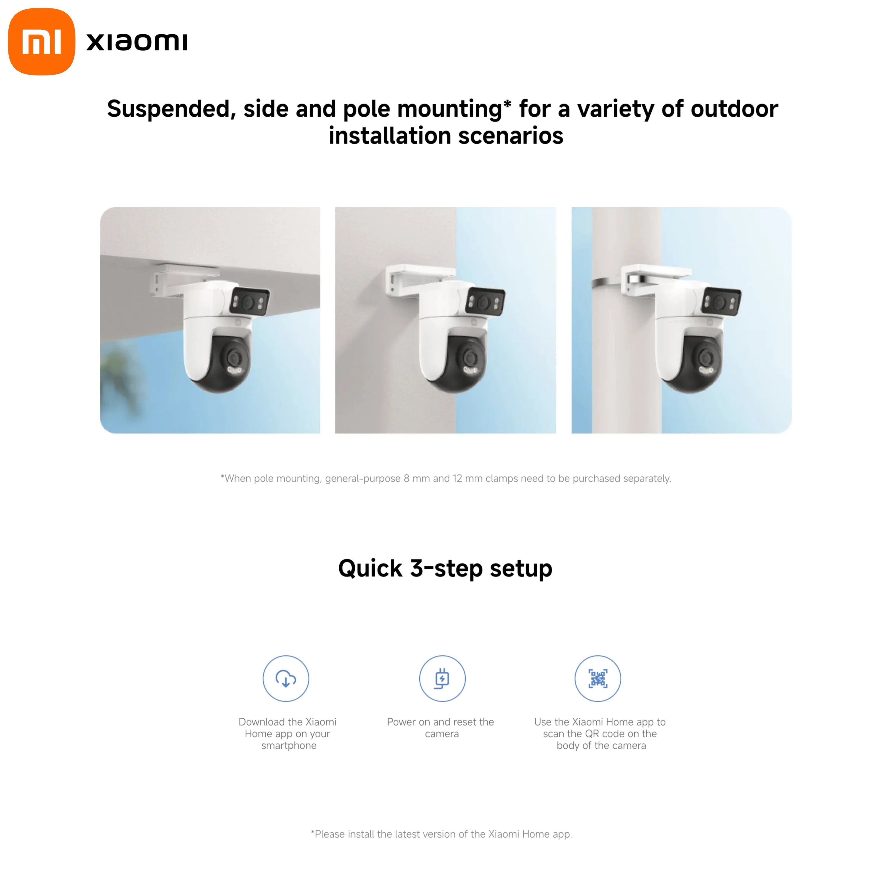 Xiaomi Outdoor CW500 Dual Camera Version IP66 Security Protection CCTV AI Detection Full-Color Night Vision Smart Home Mi home