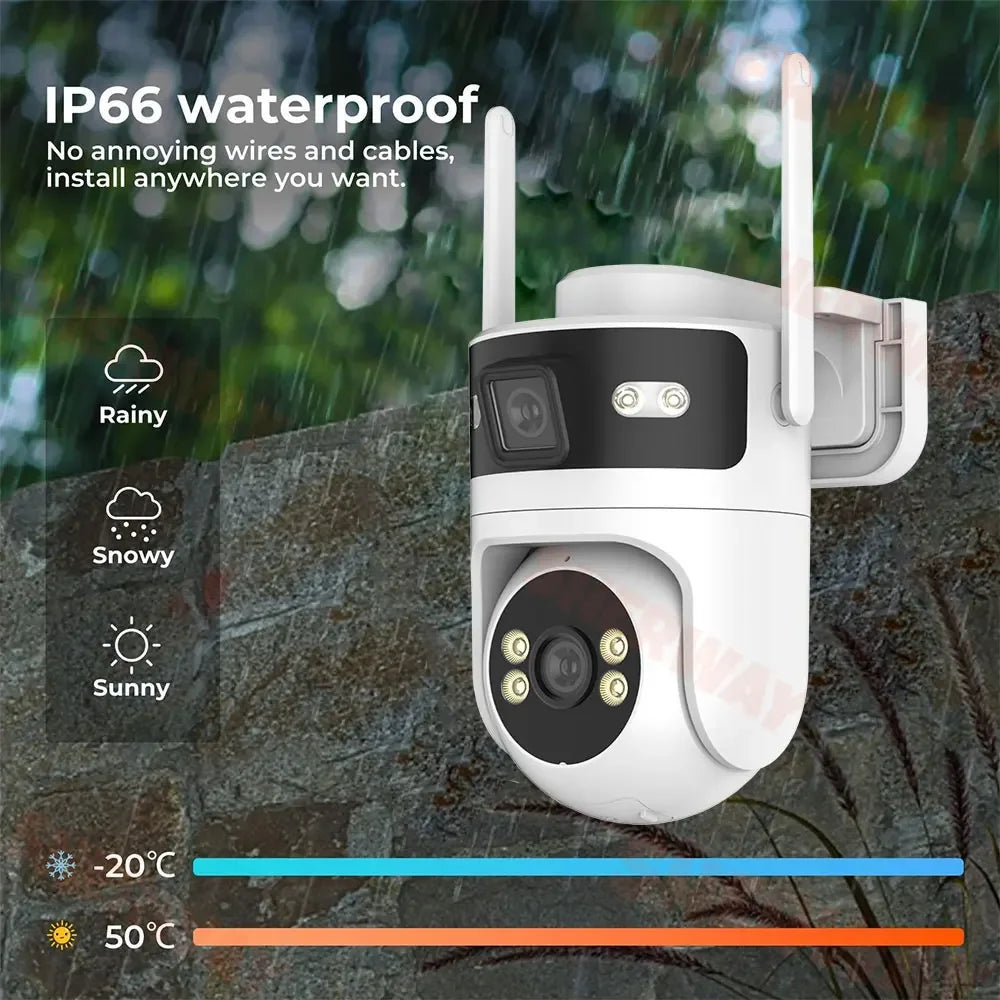 4K 8MP Dual Lens PTZ Outdoor WiFi Security Camera with AI Tracking
