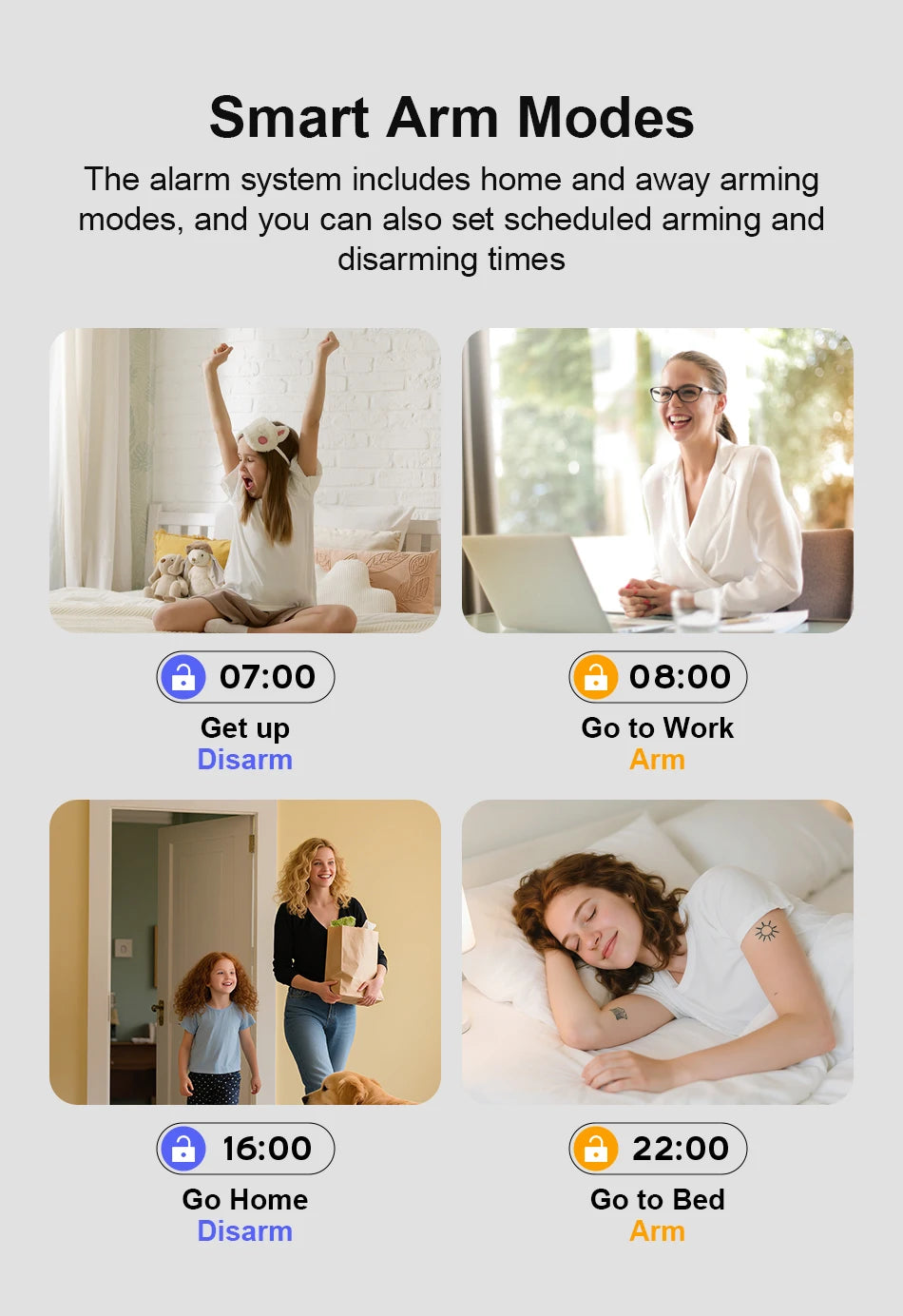 PGST Kit de système d'alarme antivol intelligent 4G WiFi Works with Tuya Works with Smart Life Connexion sans fil Ensemble de capteurs Télécommande Alerte en temps réel Sécurité domicile Bureau Entrepôt Euro