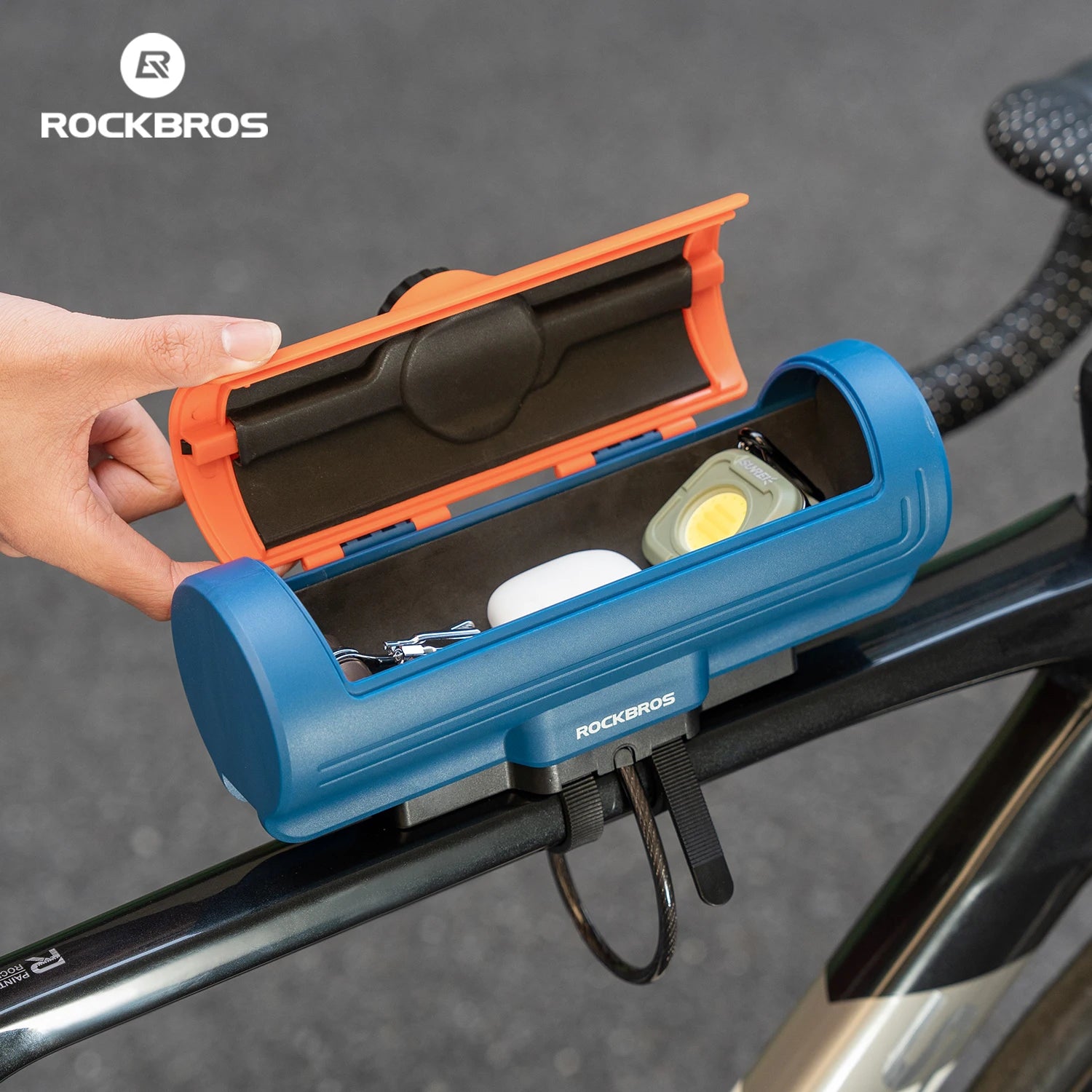 ROCKBROS wodoodporna torba na ramę roweru z zamkiem szyfrowym 0,7L