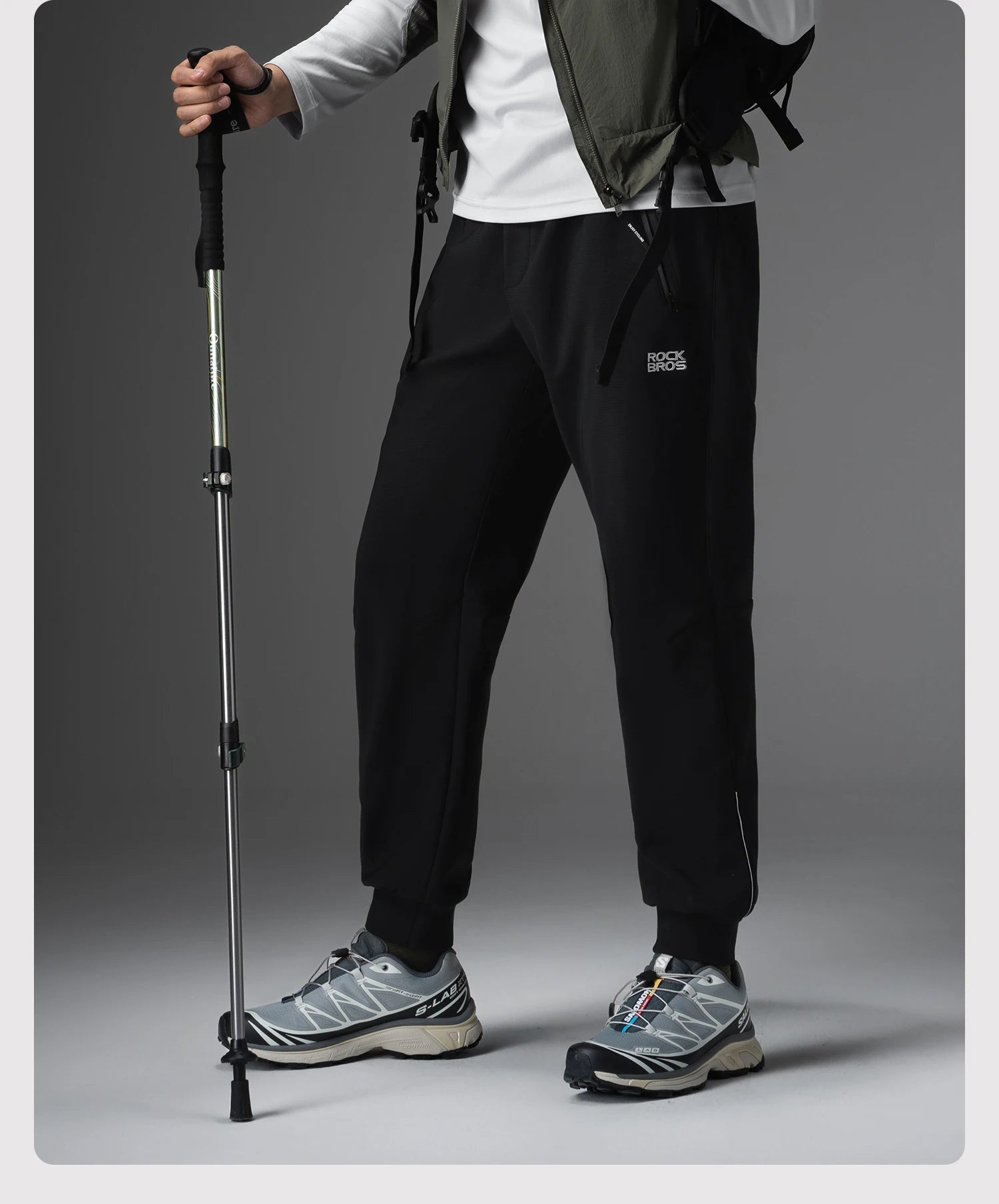 Fleecegefütterte, winddichte Outdoor-Hose mit Kordelzug