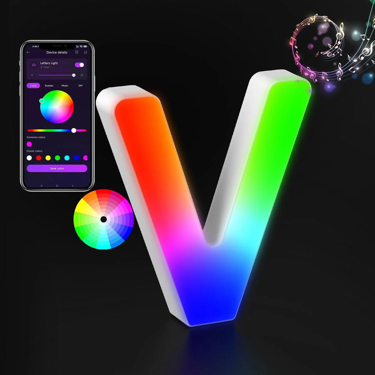 Appstyrt RGB LED-bokstavlampe