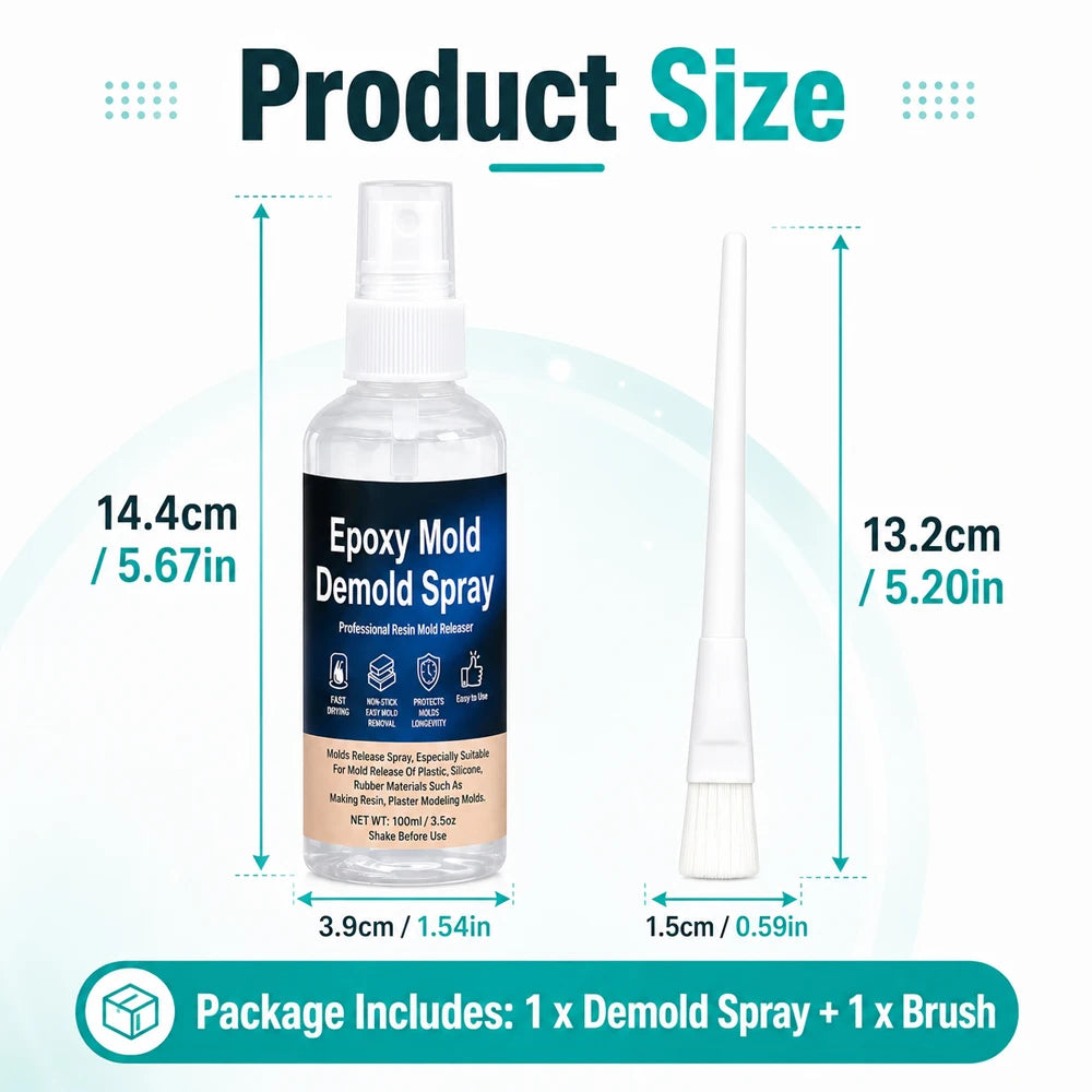 Formslipspray til harpiks, flaskepakker på 100 ml
