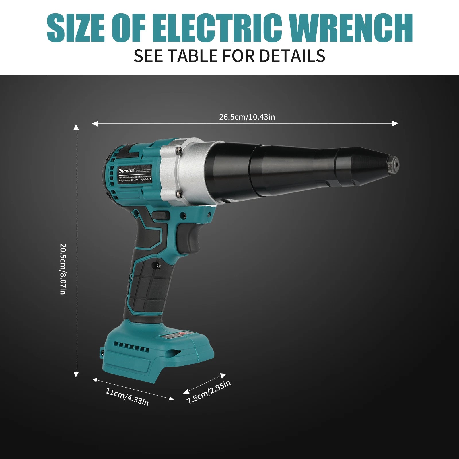 Cordless Electric Rivet Gun with Brushless Motor and LED Light