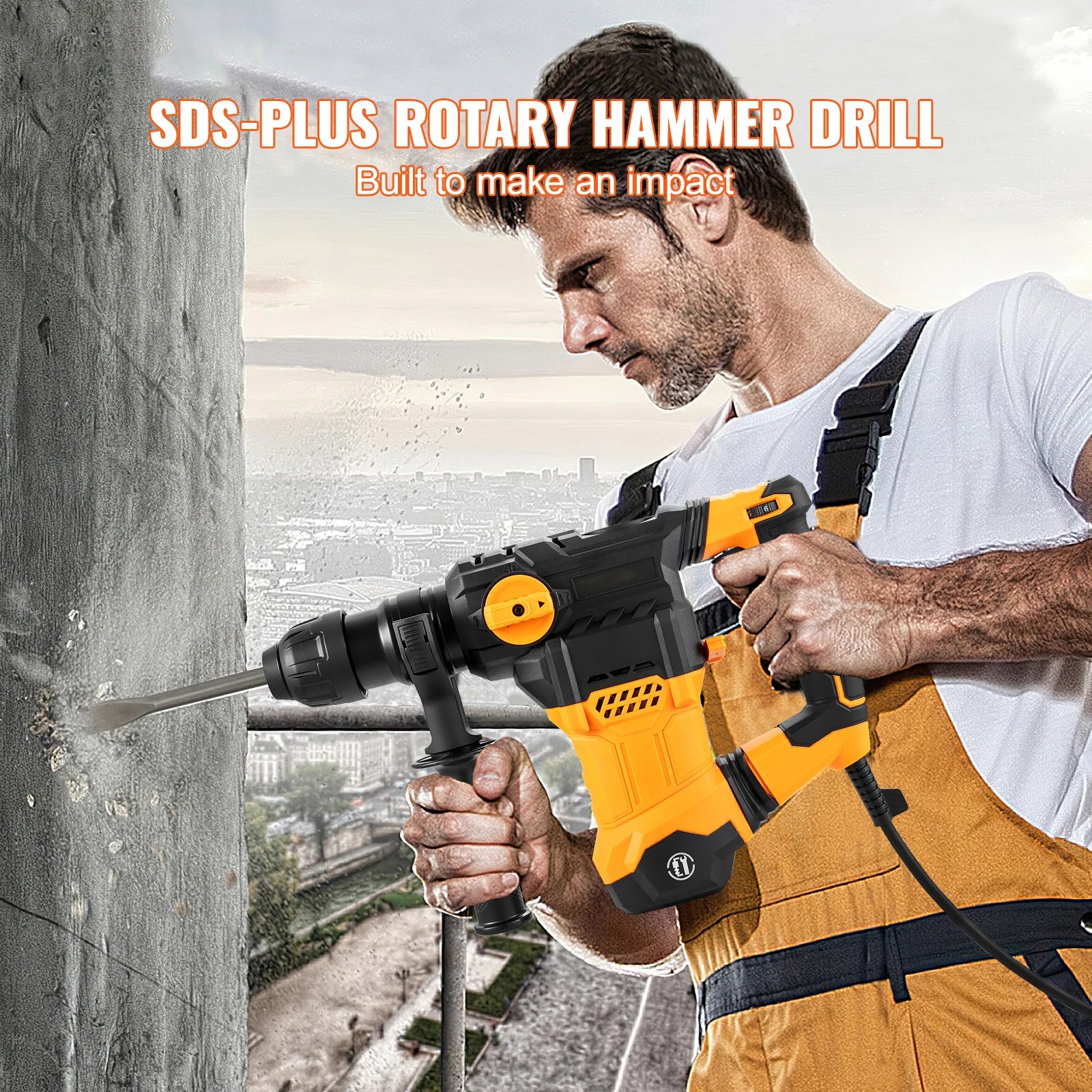 1500W Rotary Hammer Drill 32mm 4 Modes Corded Demolition Tool