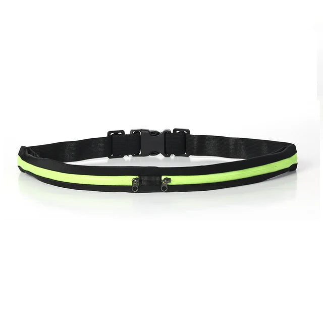 Running Waist Pack Double Pocket Waterproof Phone Belt Nylon Casual Small Fanny Bag Traveling Cycling Hiking Sport Gym Shopping