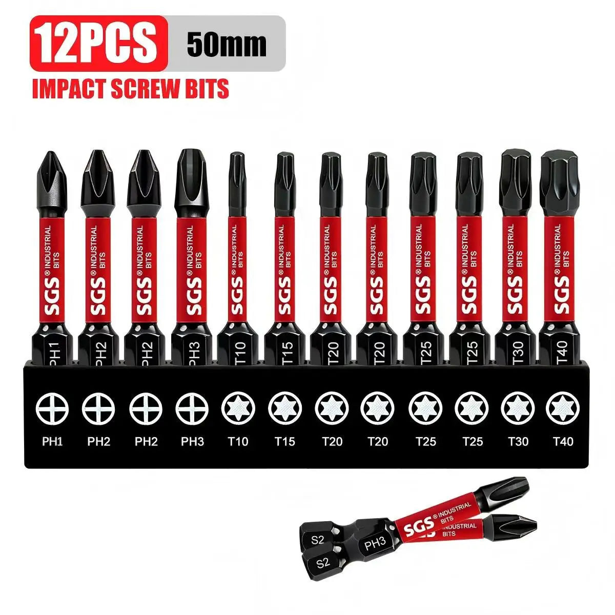 Multifunctional Screwdriver Bit Set, Ph, Pz, Sq, Hex, Torx, Sl, Multi-Specification Universal Impact Screwdriver Bit Set, 50mm, Magnetic Bits, S2 Steel Material, Universal 1/4" Hex Shank Compatible with Electric Drills, Elect