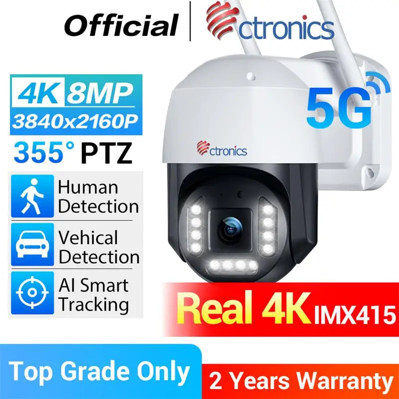 4K 8MP Outdoor Security Camera with Smart Tracking