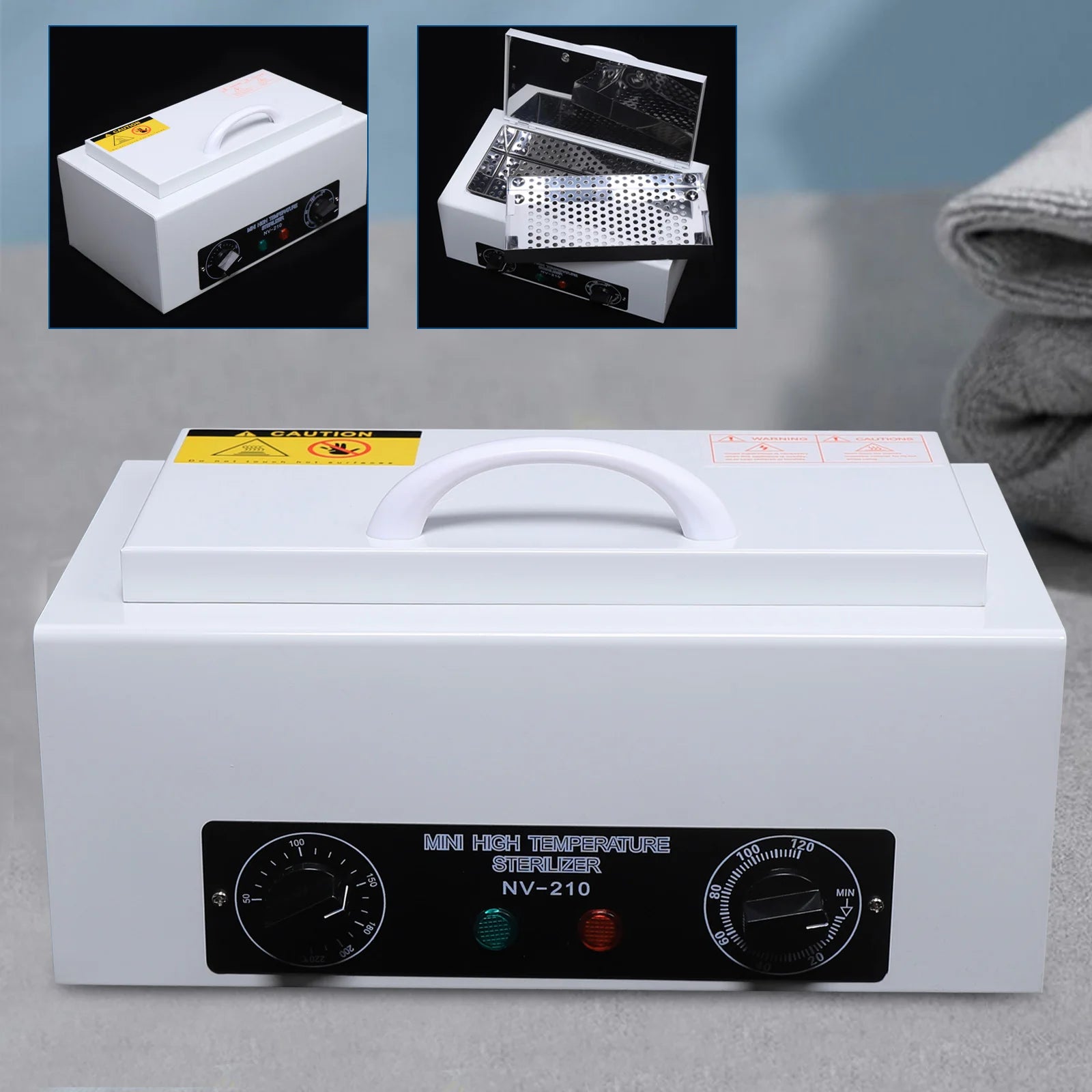 Caja esterilizadora de alta temperatura para herramientas y utensilios con temporizador