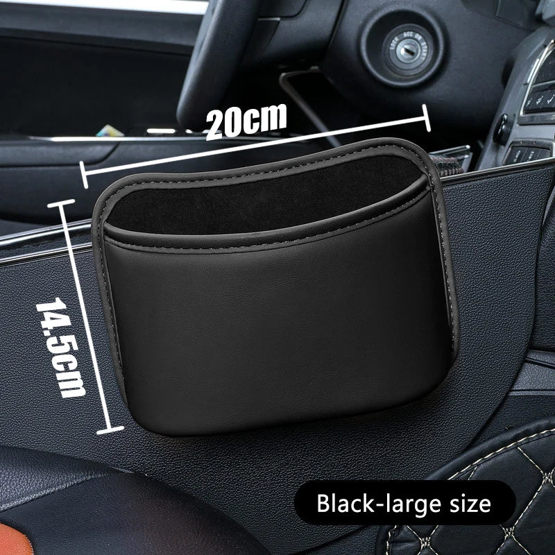 SEAMETAL Car Seat Back Organizer Pu Leather Waterproof Wear-Resistant Storage Bag Universal Stable Car Side Door Cup Holder