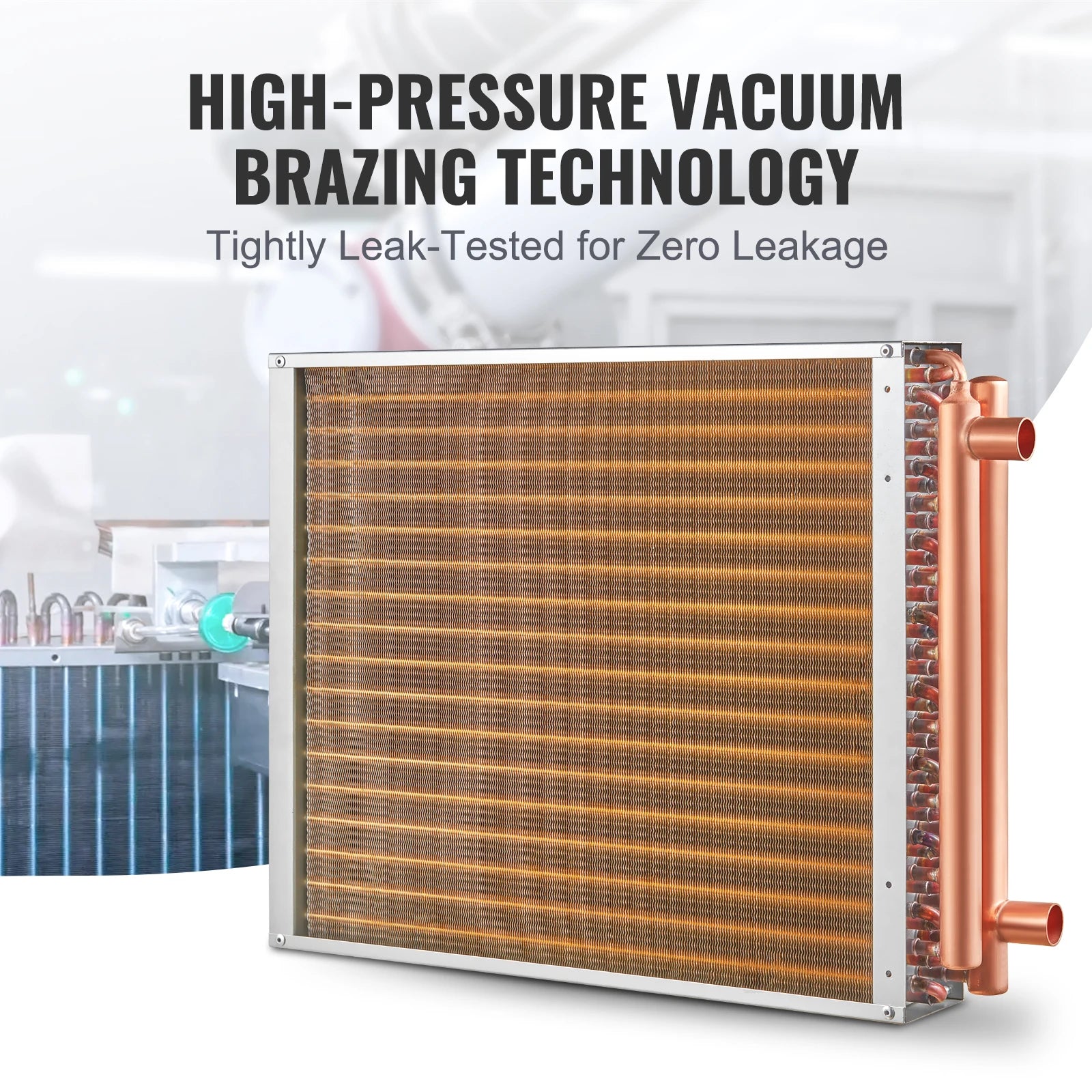 Troca de calor SucceBuy Water to Air 18" x 20" para fornos de madeira ao ar livre - Aquecimento e arrefecimento residencial e aquecimento de ar forçado