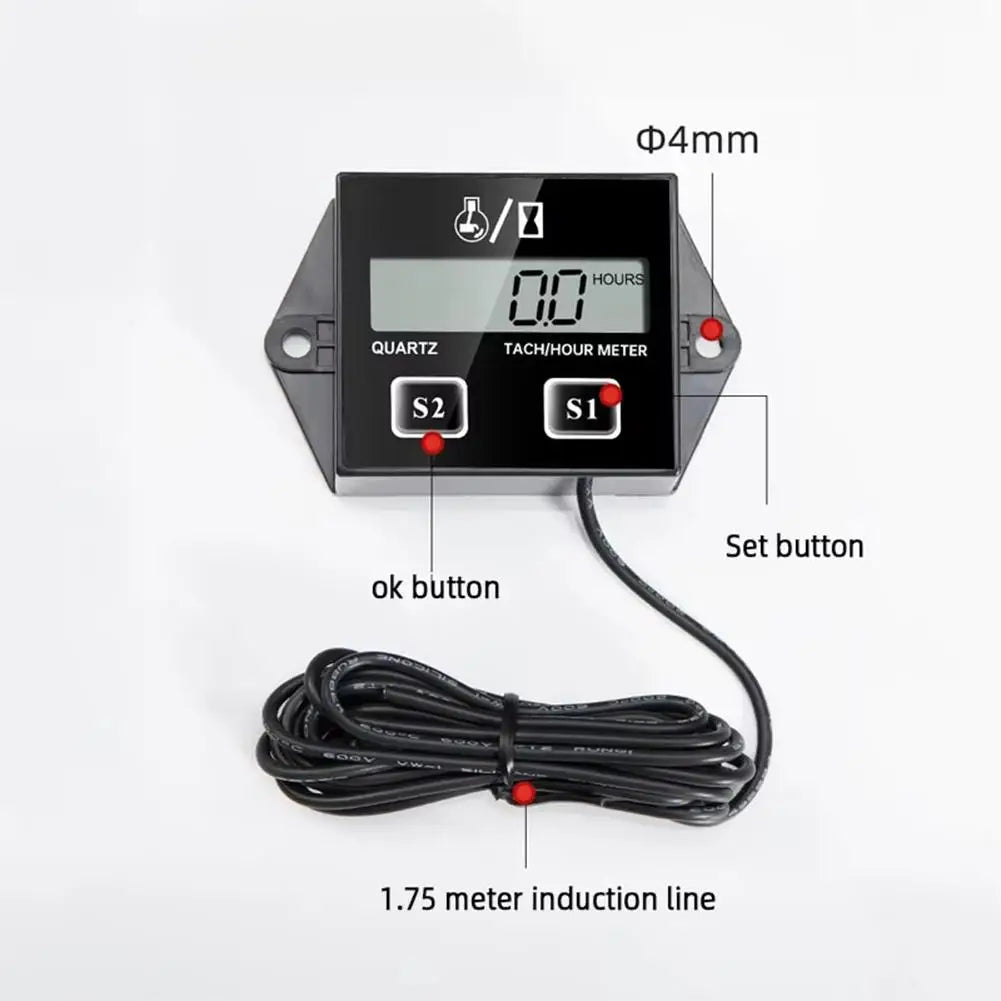 LCD Inductive Tachometer and Engine Hour Meter