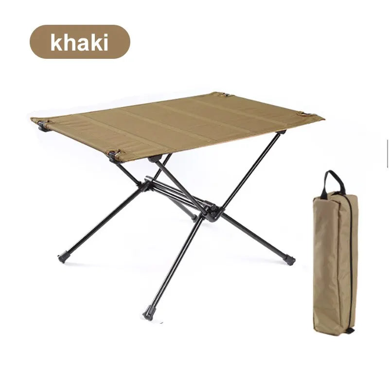 Camping Folding Table with Aluminum Alloy Frame and Roll-Up Top