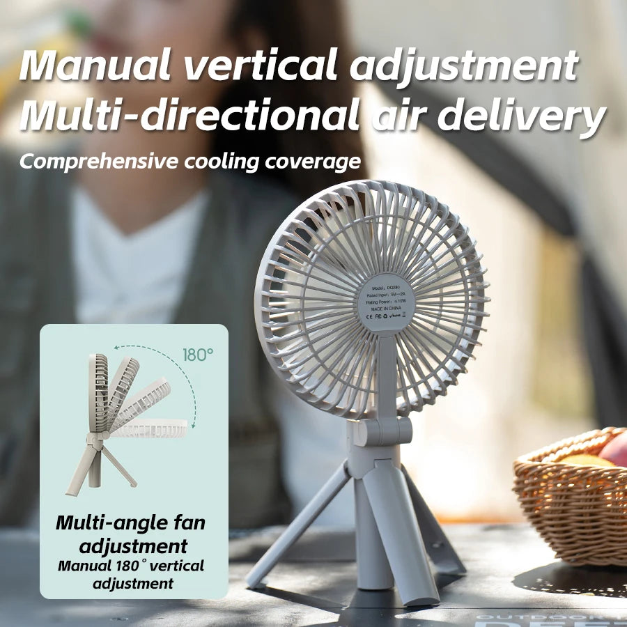 Genopladelig KC-F80-stativventilator med digitalt display