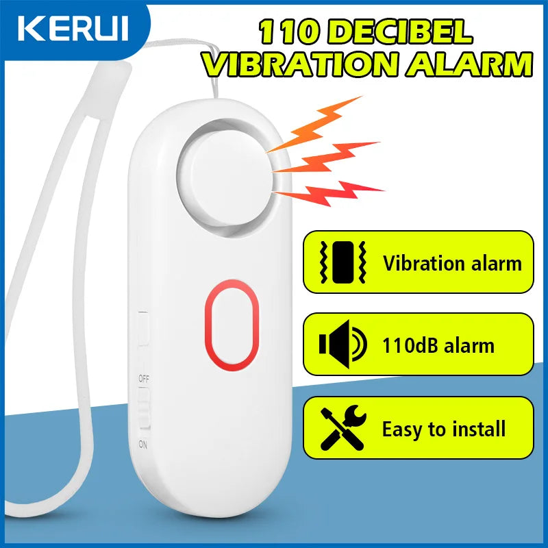 110dB Loud Vibration Detector Alarm for Door and Window