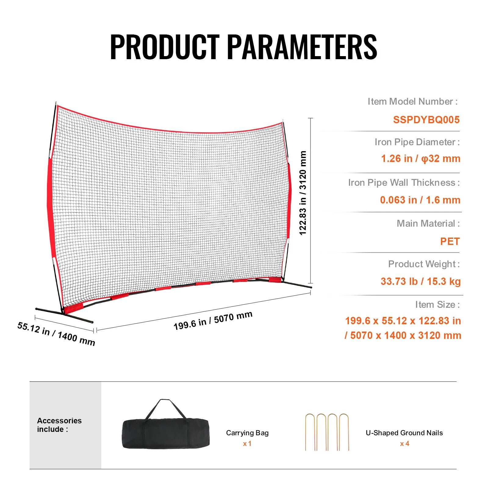 SucceBuy Barricade Backstop NetBall Sport Barrier Netting Portable Practice Equipment with Carry Bag Protect Screen for Training
SucceBuy Barrikád Háttérháló Backstop sportkorlát Hálózat, hordozható gyakorló eszköz táskával, védőképernyő edzéshez