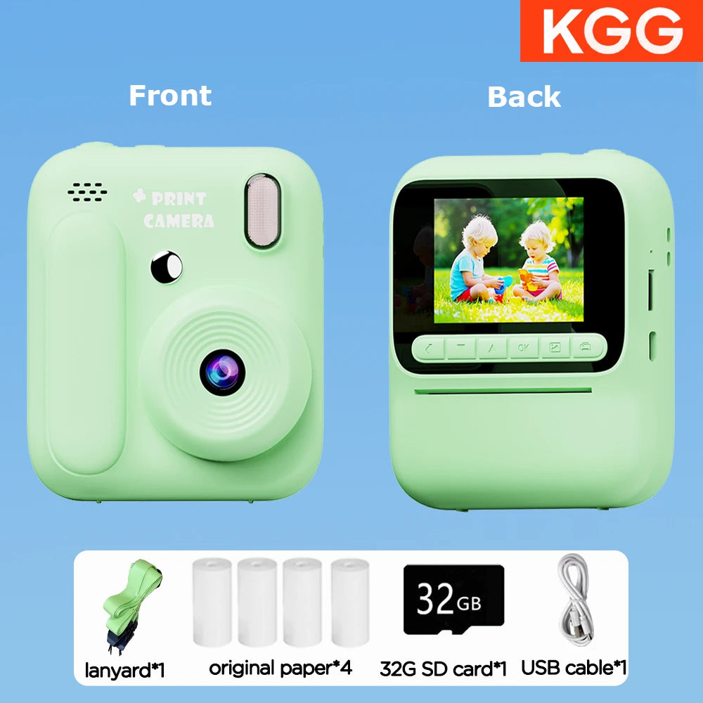 Kids Instant Color Printing Camera 32GB 1080P