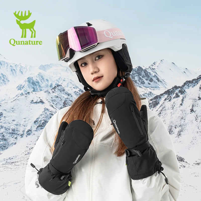 Qunature Ski Gloves with Anti-Slip Palm and Fleece Lining