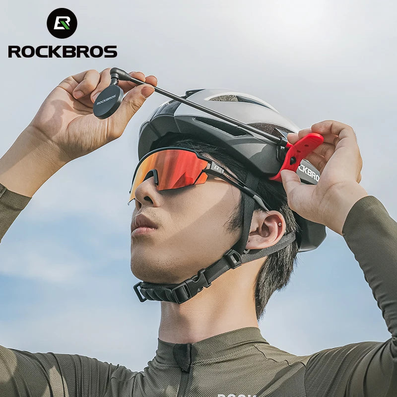 Bicycle Helmet Rearview Mirror with 360° Adjustable Viewing Angle