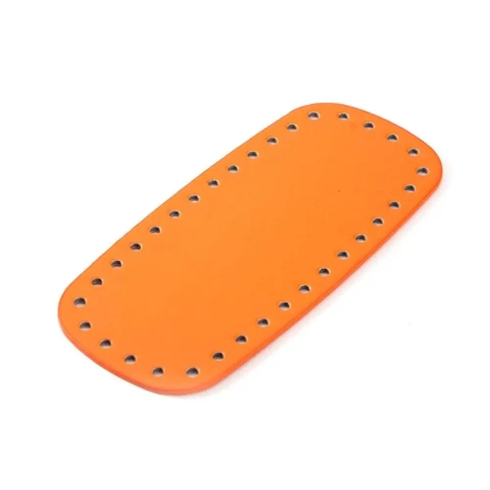 Base de bolsa de croche em couro PU oval, 20 × 9 cm