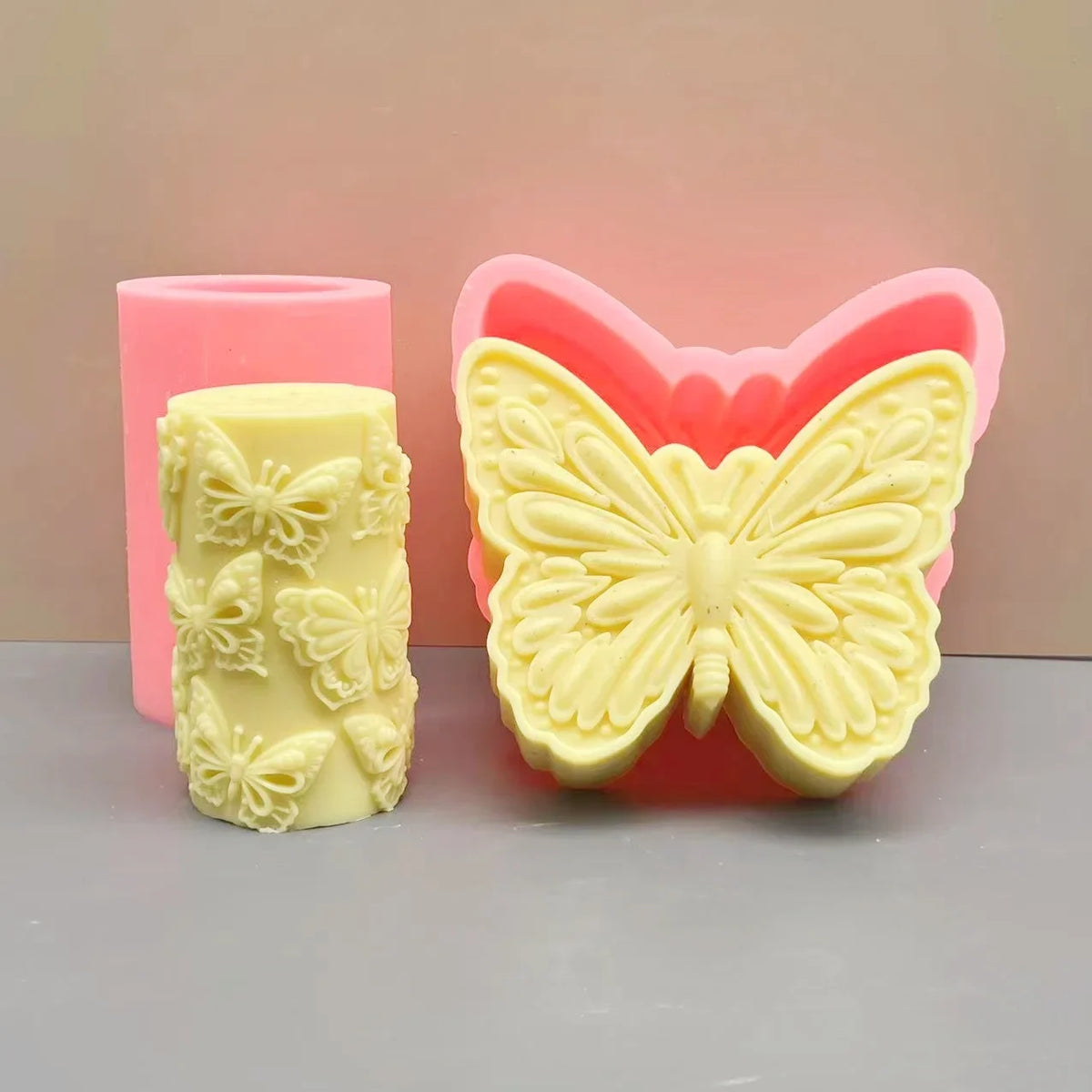 Butterfly and Cylinder Silicone Candle Mould Options