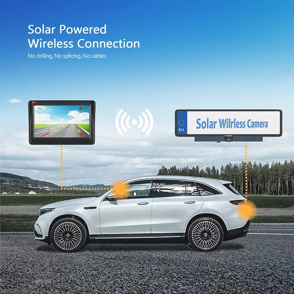 4.3 Inch Solar Vehicle Wireless Reverse Camera with 1080P Monitor