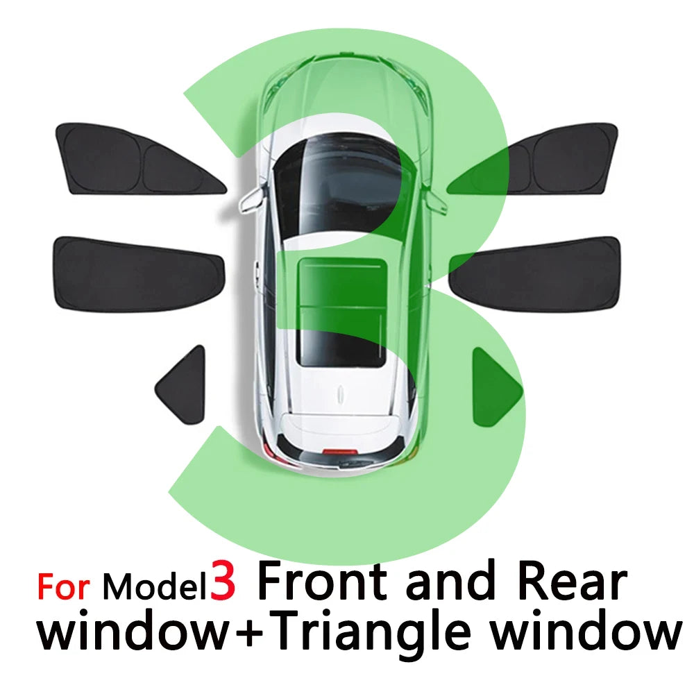 Vehicle Window Sunshades for Model 3 and Model Y – Options