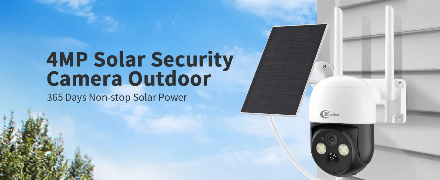 4MP Solar PTZ WiFi Security Camera with 360° View & Audio