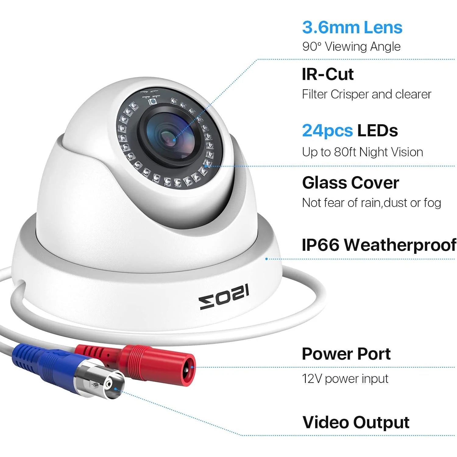 ZOSI 4-Pack 1080P Wired Security Cameras for Home CCTV