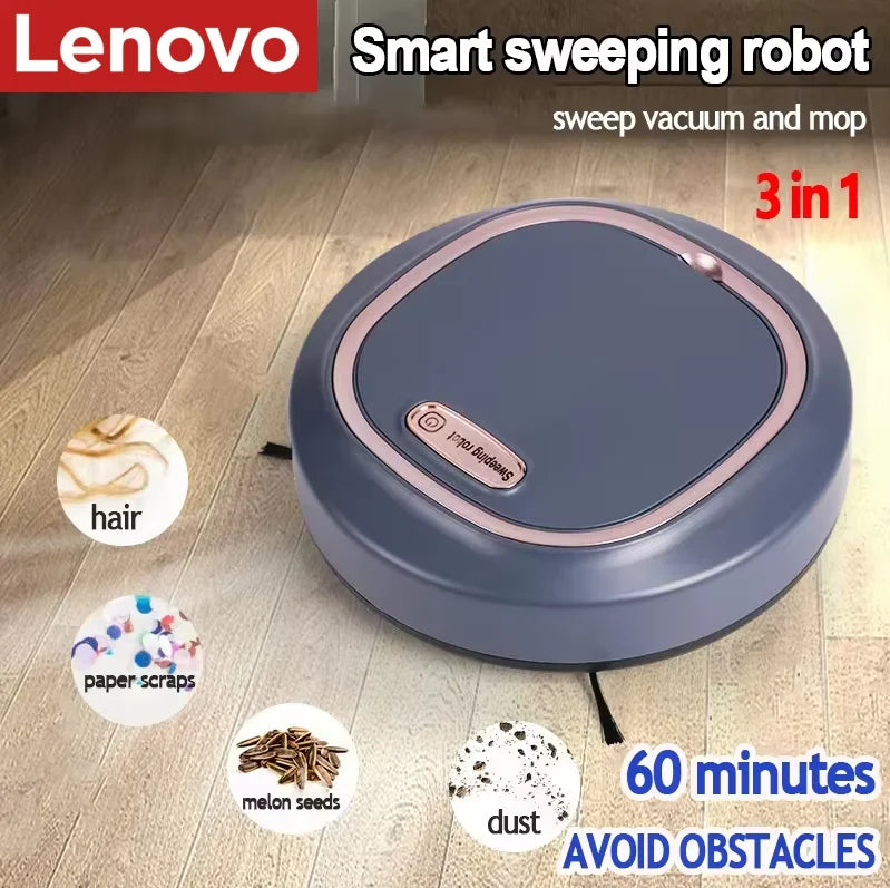 Mini Robot Vacuum Cleaner 3-in-1 Sweep Mop Quiet Cleaning