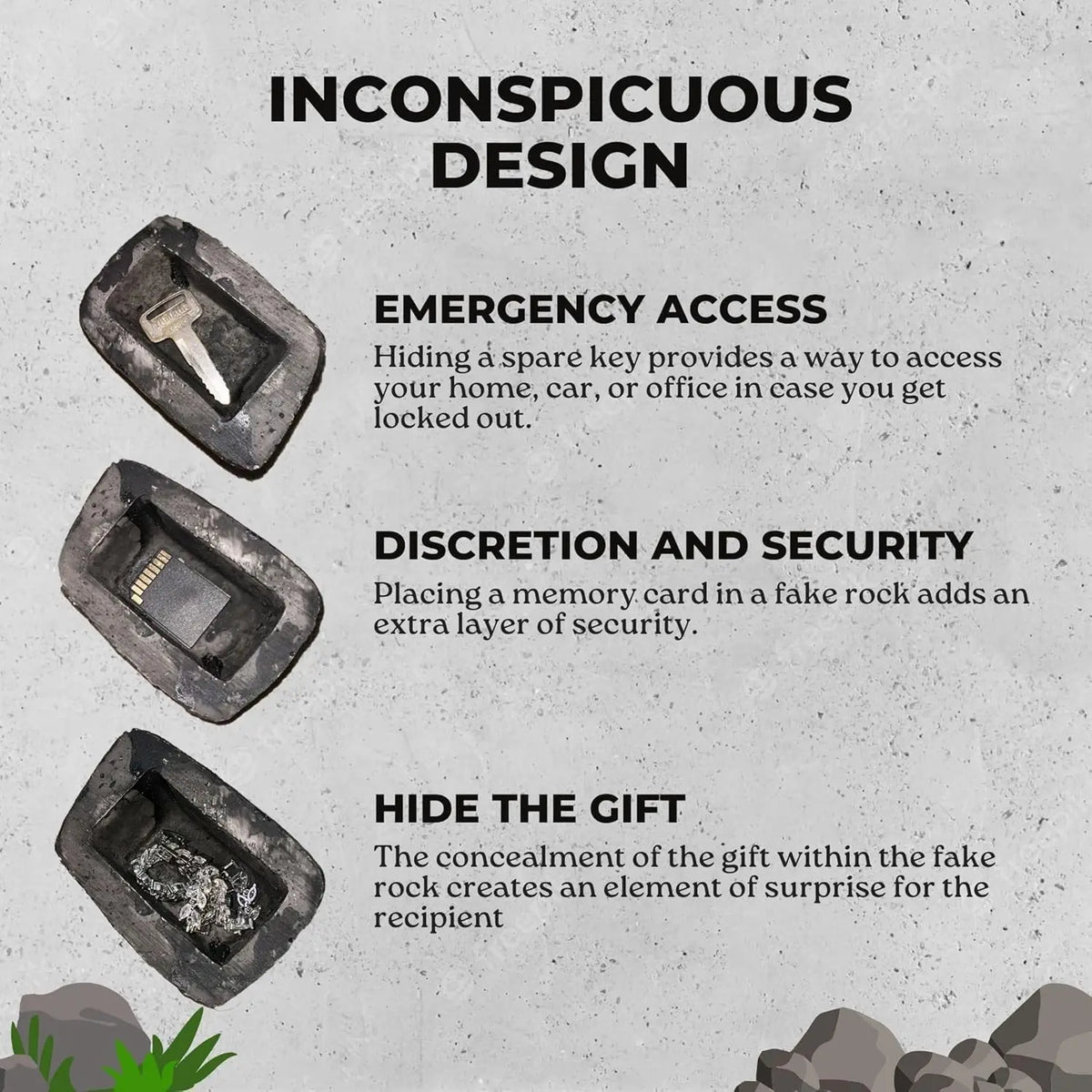 Stone Key Safe Hidden Door Key Box