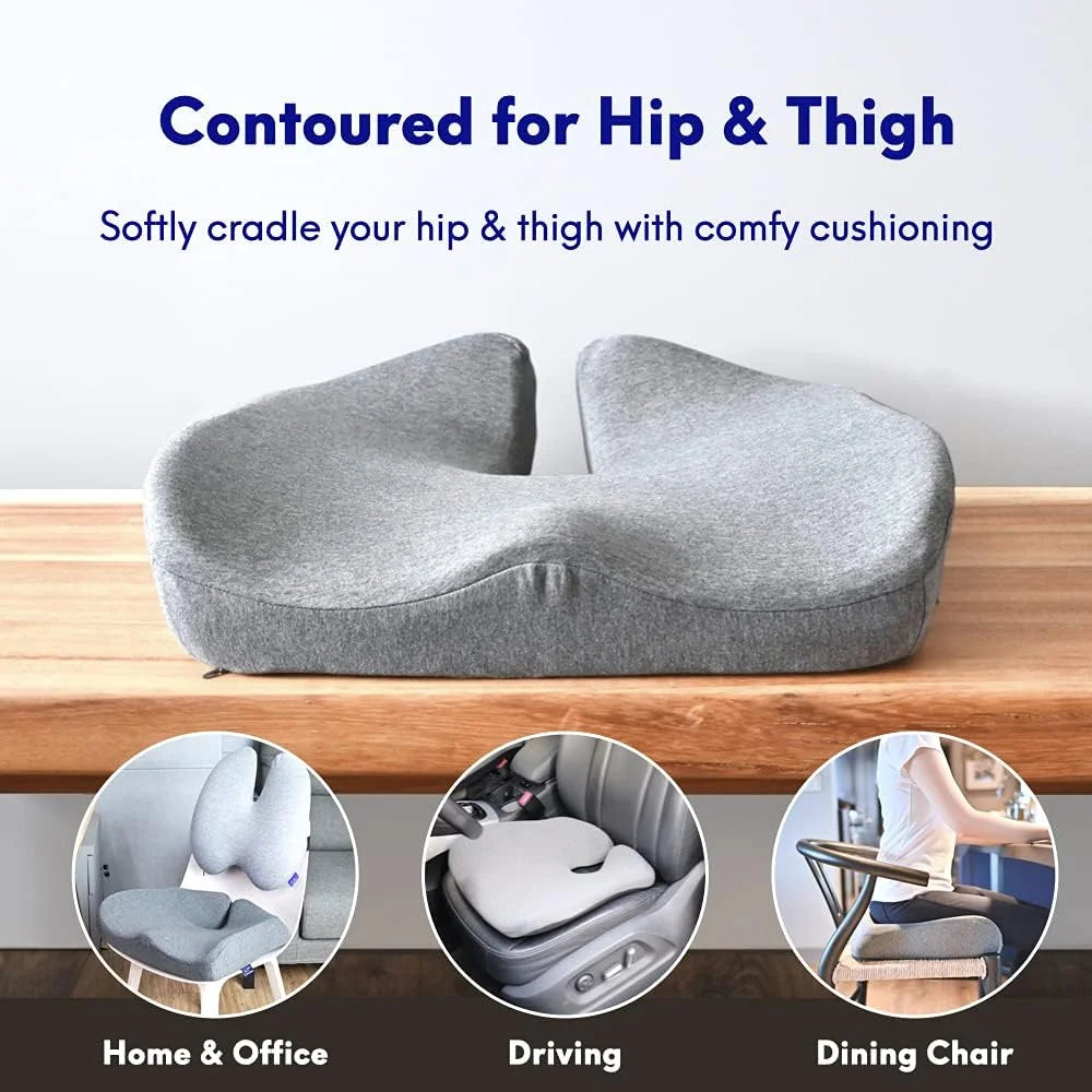 Tailbone Sciatica Back Pain Relief Comfort Office Chair Car Seat Cushion Non-Slip Orthopedic Memory Foam Coccyx Cushion