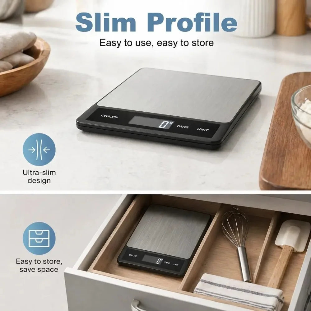 Waterproof Digital Kitchen Scale 10kg 1g with LCD Backlit Display