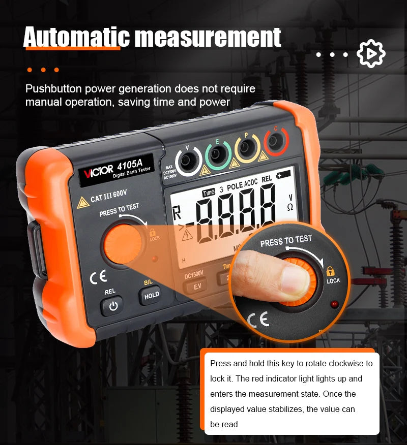 4105A Digitale Aardweerstand Tester
