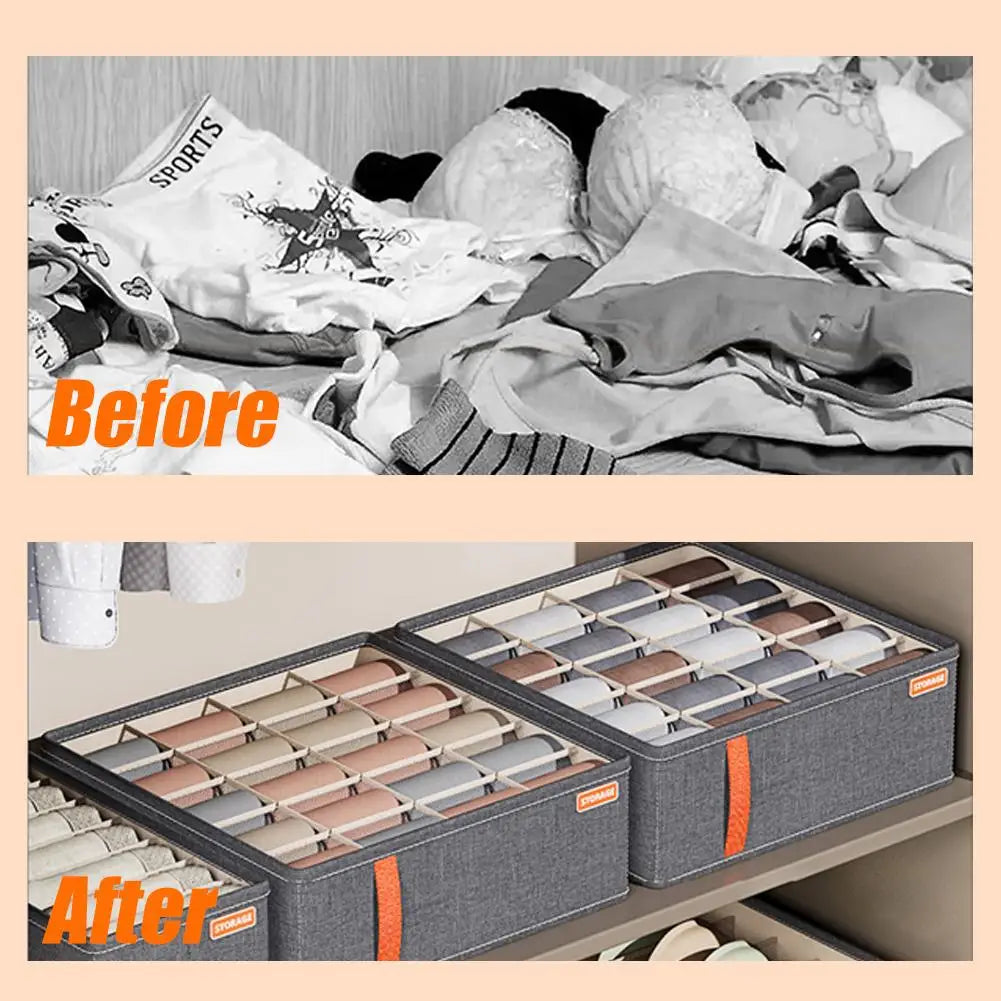 Underwear, Bra and Sock Organiser Box with 6, 7 or 20 Compartments