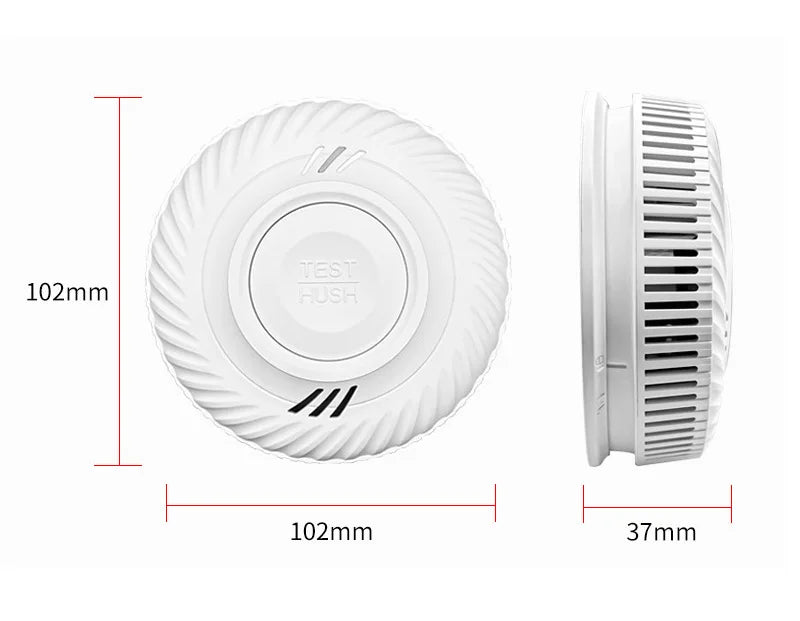 WiFi Tuya Smart Smoke Detector With Built-in 10 Year Lithium Battery For Parlor Room Kitchen Shop Fire Inspection Alarm Sensor