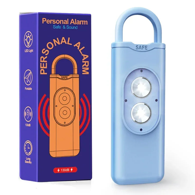 Self Defense Alarm 130DB LEDLight Anti-wolf Alert for Girl Child Women Carrying Scream Loud Panic Alarm Emergency Alarm Keychain
